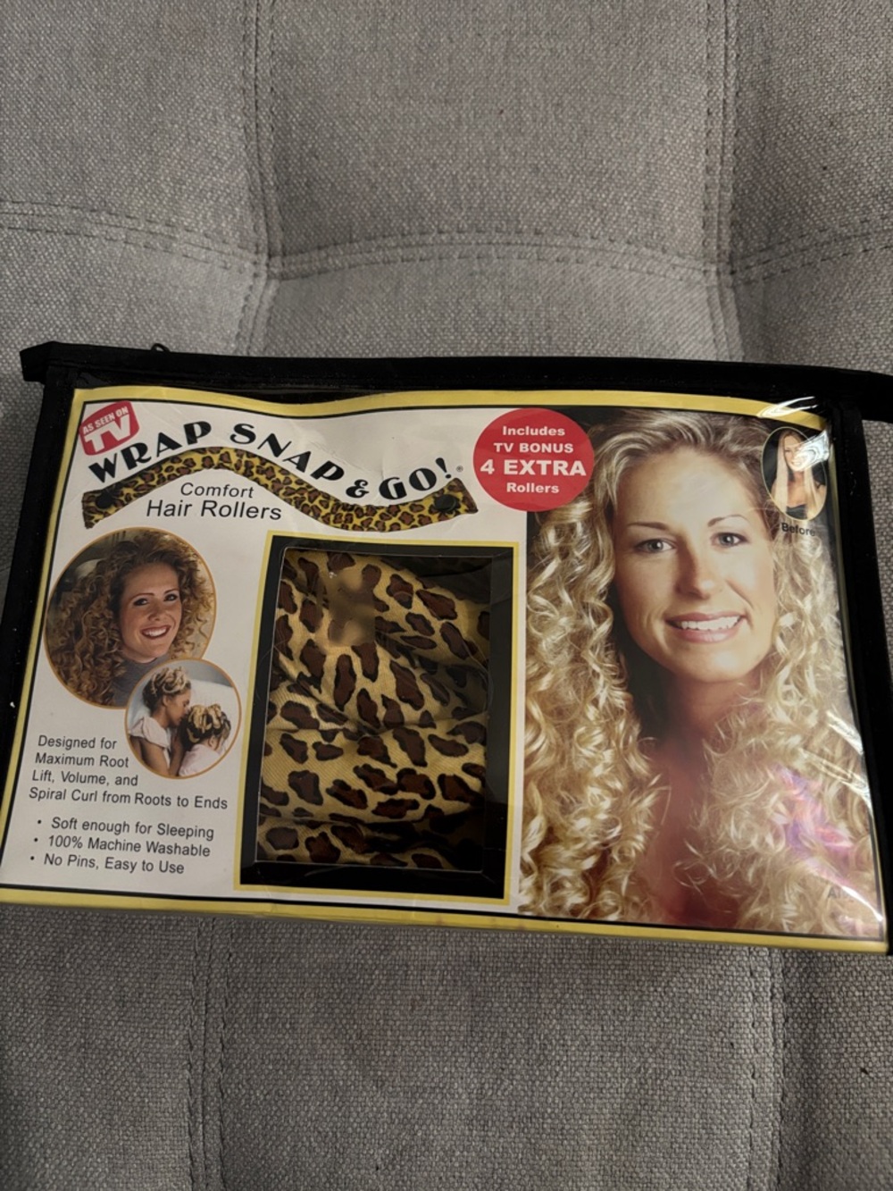 Wrap Snap & Go! Leopard Comfort Hair Rollers -